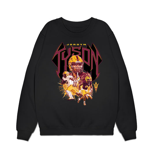 Arizona State - NCAA Football : Jordyn Tyson - Caricature Premium Crewneck Sweatshirt-0