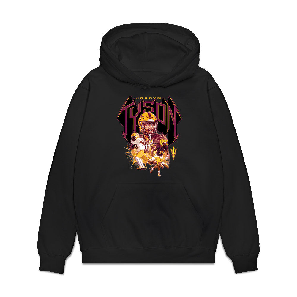 Arizona State - NCAA Football : Jordyn Tyson - Caricature Premium Hooded Sweatshirt-0