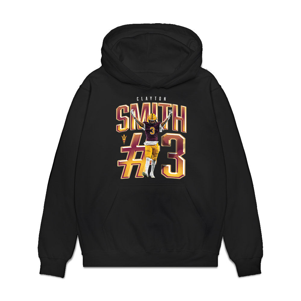 Arizona State - NCAA Football : Clayton Smith - Caricature Premium Hooded Sweatshirt-0