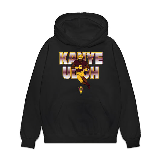 Arizona State - NCAA Football : Kanye Udoh - Caricature Premium Hooded Sweatshirt-0