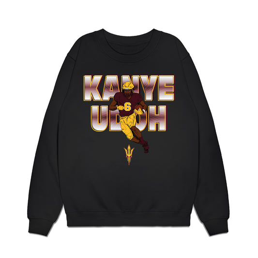 Arizona State - NCAA Football : Kanye Udoh - Caricature Premium Crewneck Sweatshirt-0