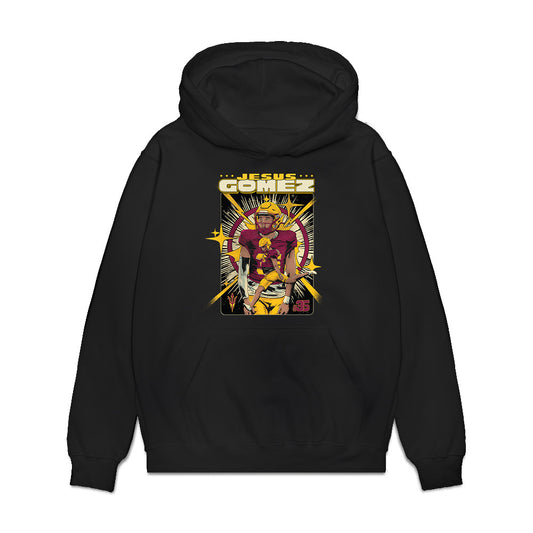 Arizona State - NCAA Football : Jesus Gomez - Caricature Premium Hooded Sweatshirt-0