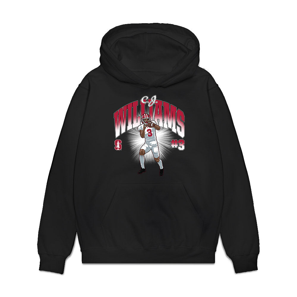 Stanford - NCAA Football : CJ Williams - Collage Premium Hooded Sweatshirt-0