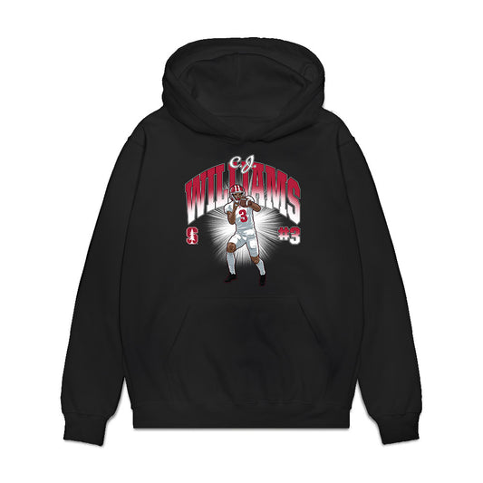 Stanford - NCAA Football : CJ Williams - Collage Premium Hooded Sweatshirt-0