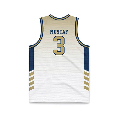 Georgia Tech - NCAA Men's Basketball : Jaeden Mustaf - White Basketball Jersey-1