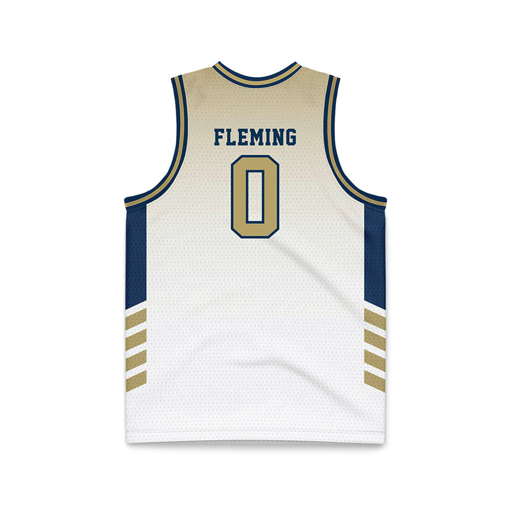 Georgia Tech - NCAA Men's Basketball : Akai Fleming - White Basketball Jersey-1