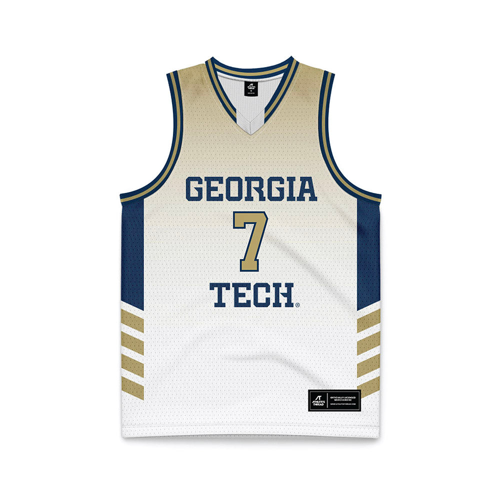 Georgia Tech - NCAA Men's Basketball : Chas Kelley III - White Basketball Jersey-0