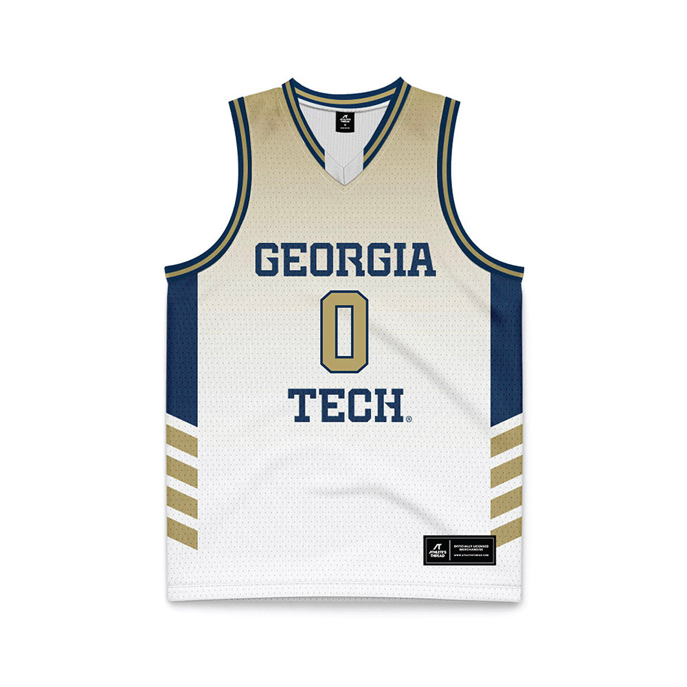 Georgia Tech - NCAA Men's Basketball : Akai Fleming - White Basketball Jersey-0
