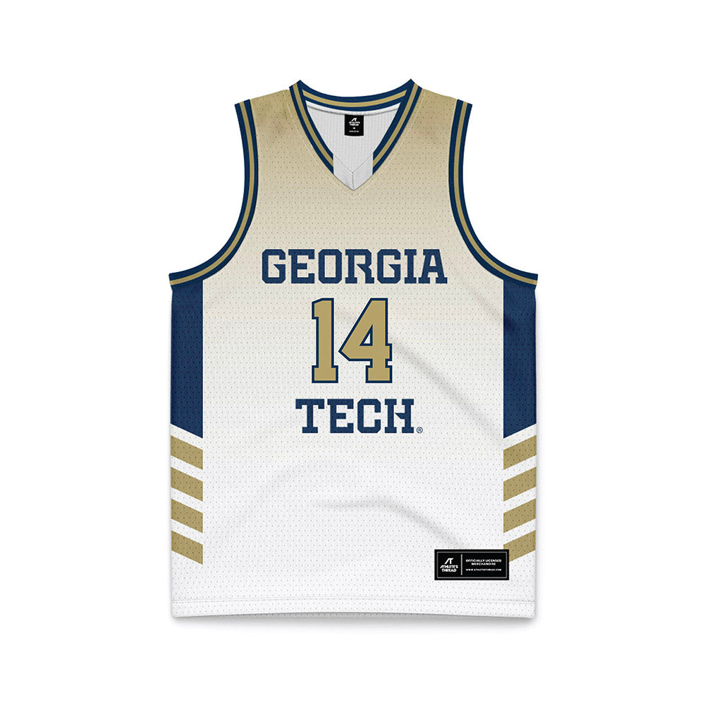 Georgia Tech - NCAA Men's Basketball : Kowacie Reeves - White Basketball Jersey-0
