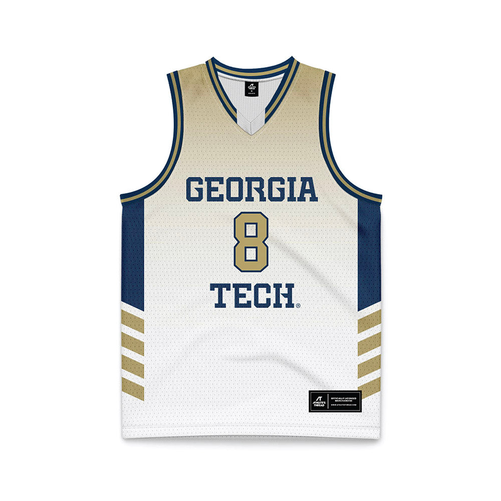 Georgia Tech - NCAA Men's Basketball : Cole Kirouac - White Basketball Jersey-0