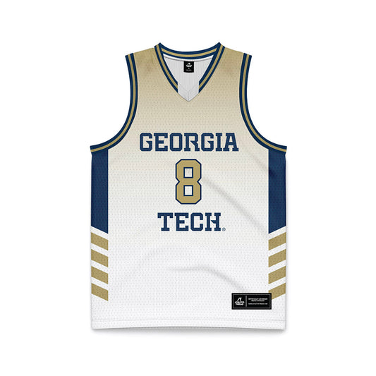 Georgia Tech - NCAA Men's Basketball : Cole Kirouac - White Basketball Jersey-0