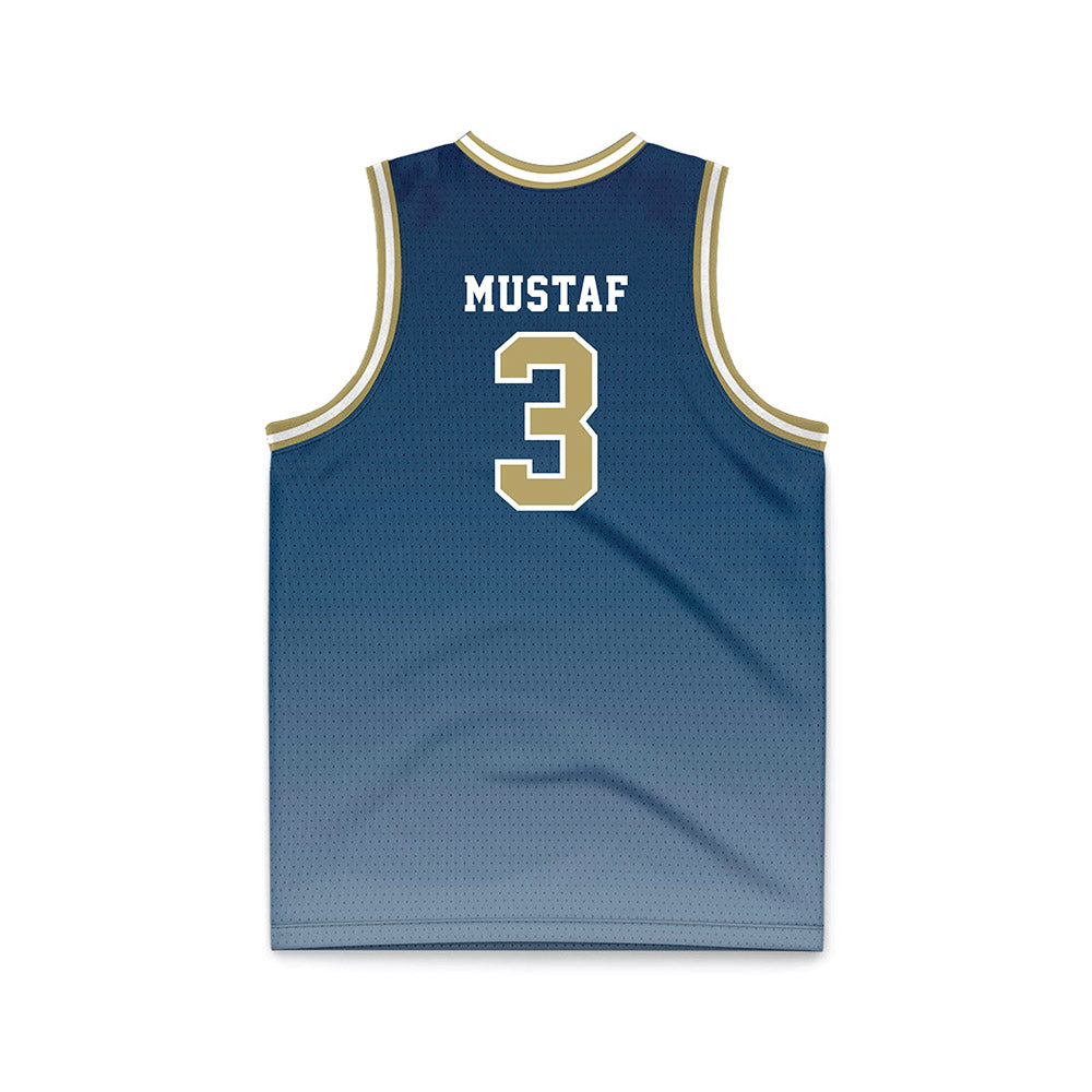 Georgia Tech - NCAA Men's Basketball : Jaeden Mustaf - Navy Basketball Jersey-1