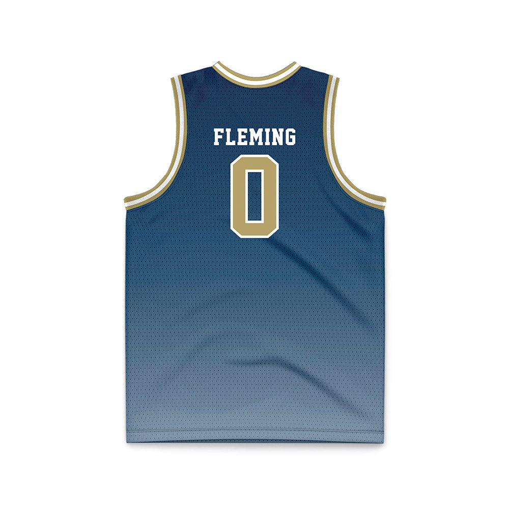 Georgia Tech - NCAA Men's Basketball : Akai Fleming - Navy Basketball Jersey-1