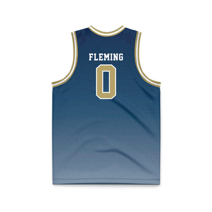 Georgia Tech - NCAA Men's Basketball : Akai Fleming - Navy Basketball Jersey-1
