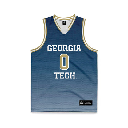 Georgia Tech - NCAA Men's Basketball : Akai Fleming - Navy Basketball Jersey-0