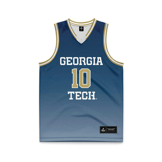 Georgia Tech - NCAA Men's Basketball : Davi Remagen - Navy Basketball Jersey-0