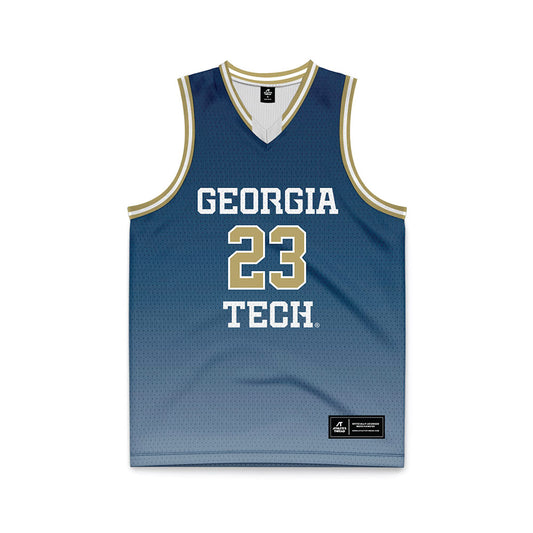 Georgia Tech - NCAA Men's Basketball : Brandon Stores - Navy Basketball Jersey-0
