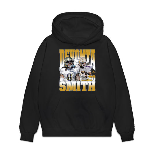 Notre Dame - NCAA Football : DeVonta Smith - Collage Premium Hooded Sweatshirt-0