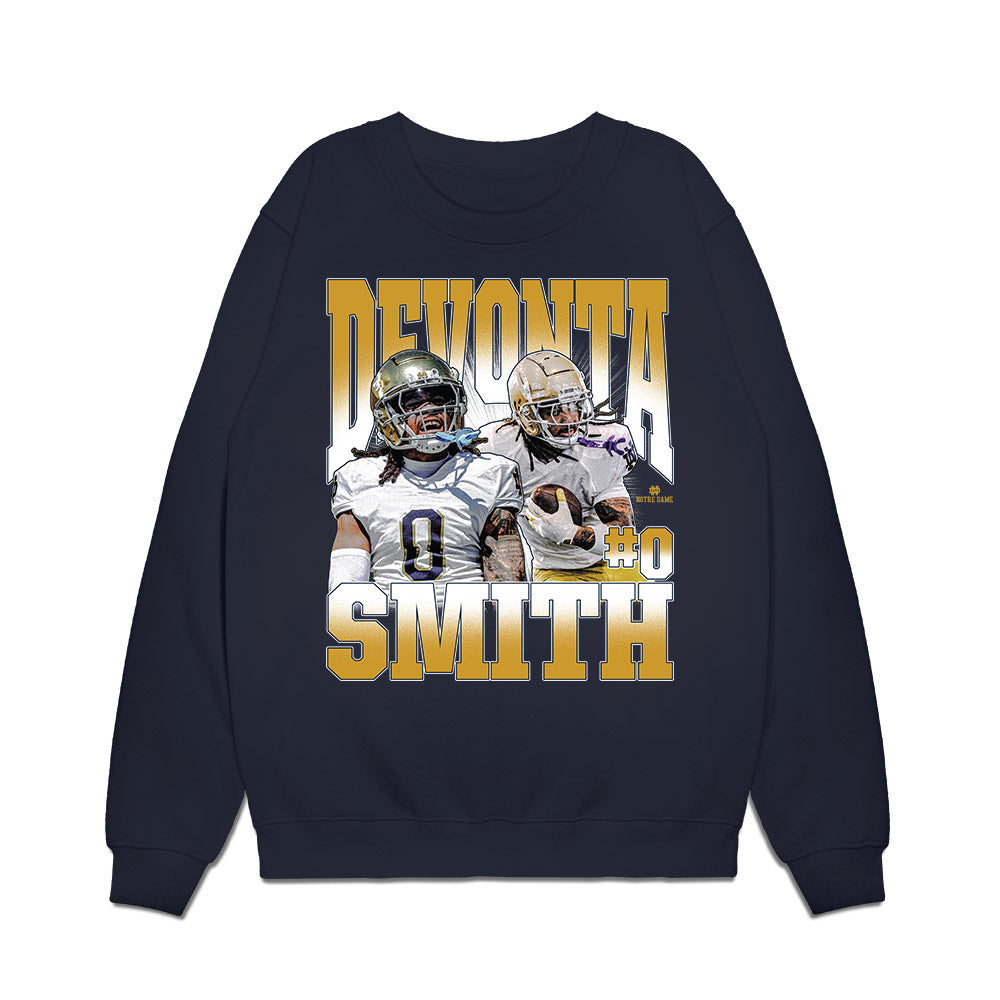 Notre Dame - NCAA Football : DeVonta Smith - Collage Premium Crewneck Sweatshirt-0