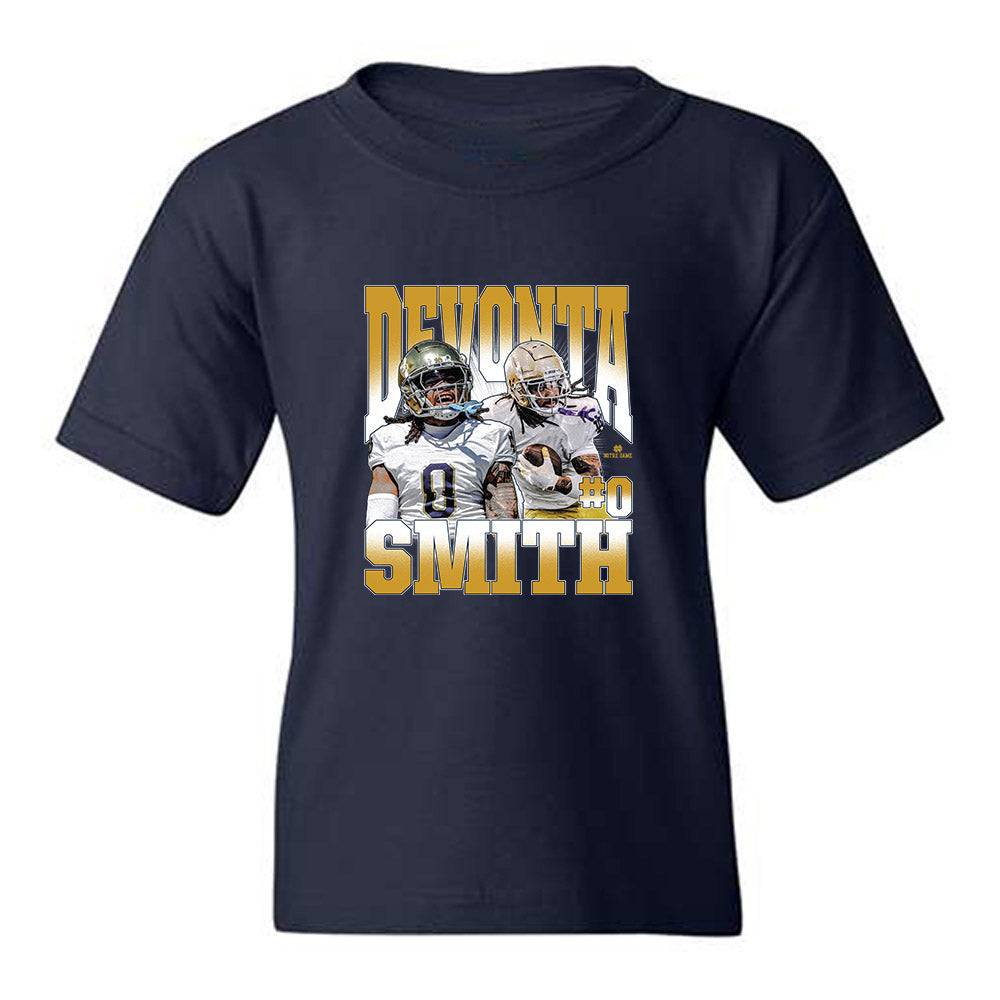 Notre Dame - NCAA Football : DeVonta Smith - Collage Youth T-Shirt-0