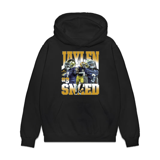 Notre Dame - NCAA Football : Jaylen Sneed - Collage Premium Hooded Sweatshirt-0