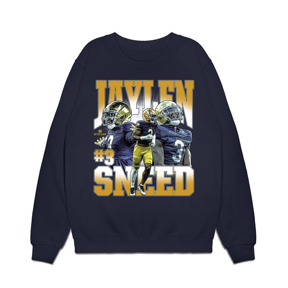 Notre Dame - NCAA Football : Jaylen Sneed - Collage Premium Crewneck Sweatshirt-0