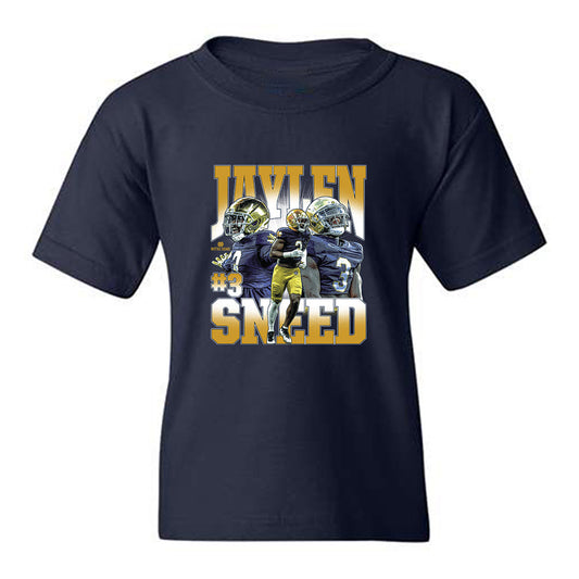 Notre Dame - NCAA Football : Jaylen Sneed - Collage Youth T-Shirt-0