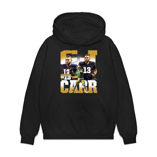 Notre Dame - NCAA Football : CJ Carr - Collage Premium Hooded Sweatshirt-0