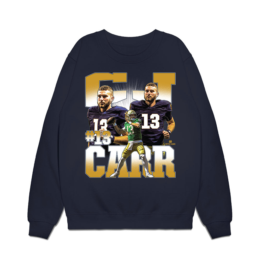 Notre Dame - NCAA Football : CJ Carr - Collage Premium Crewneck Sweatshirt-0