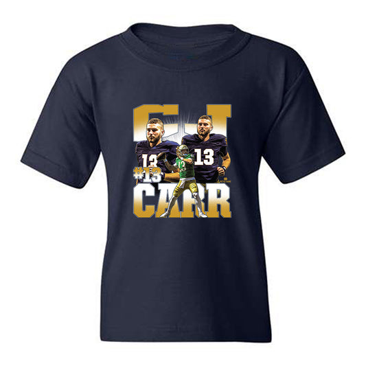 Notre Dame - NCAA Football : CJ Carr - Collage Youth T-Shirt-0