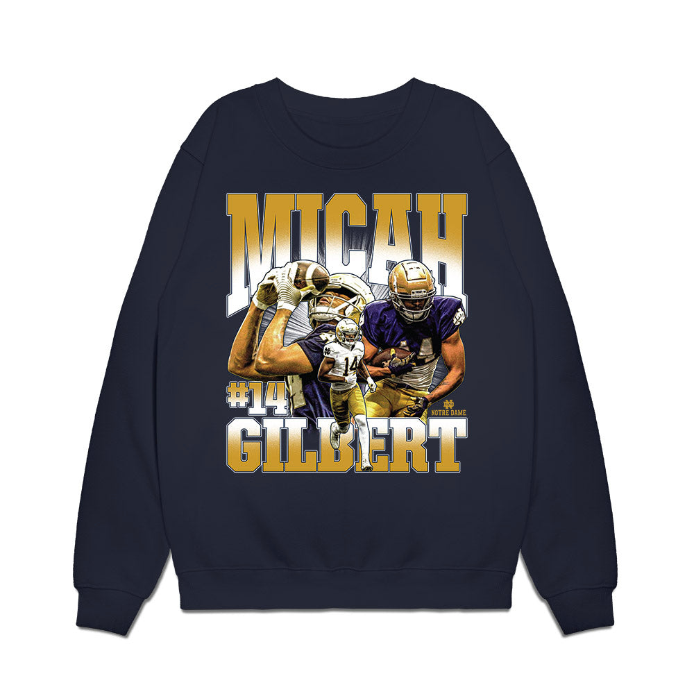 Notre Dame - NCAA Football : Micah Gilbert - Collage Premium Crewneck Sweatshirt-0