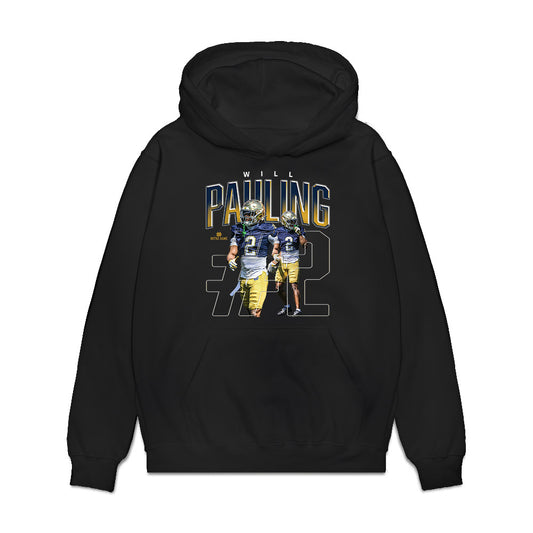 Notre Dame - NCAA Football : William Pauling - Collage Premium Hooded Sweatshirt-0