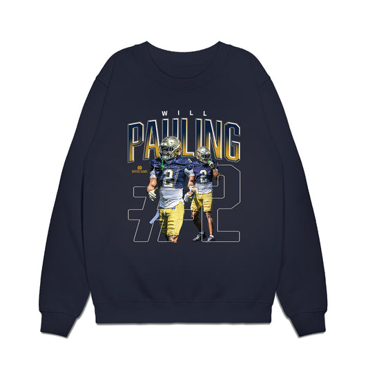Notre Dame - NCAA Football : William Pauling - Collage Premium Crewneck Sweatshirt-0
