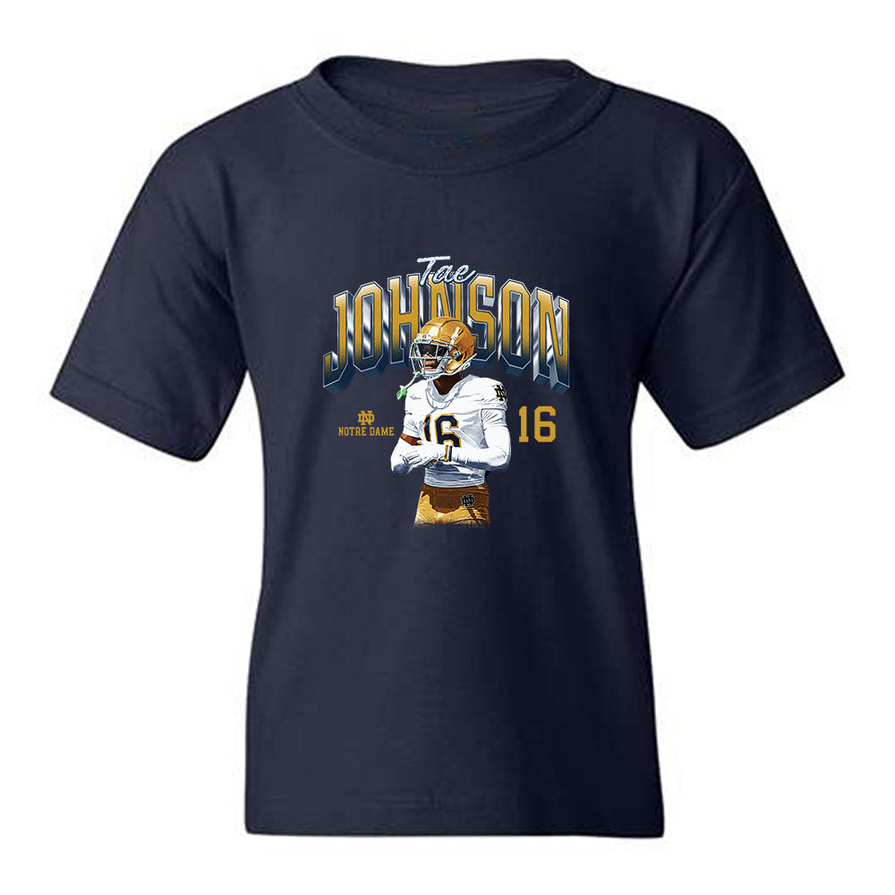 Notre Dame - NCAA Football : Brauntae Johnson - Caricature Youth T-Shirt-0
