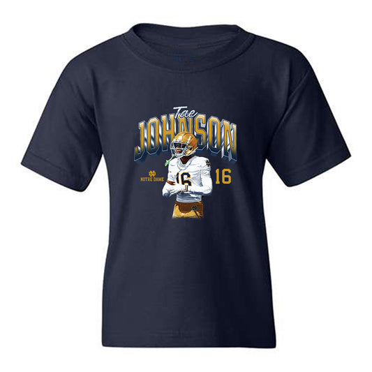Notre Dame - NCAA Football : Brauntae Johnson - Caricature Youth T-Shirt-0