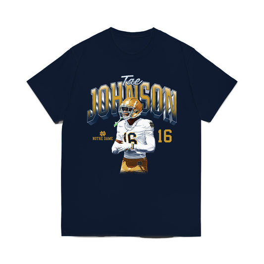 Notre Dame - NCAA Football : Brauntae Johnson - Caricature Comfort Colors T-Shirt-0