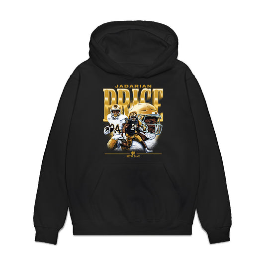 Notre Dame - NCAA Football : Jadarian Price - Collage Premium Hooded Sweatshirt-0