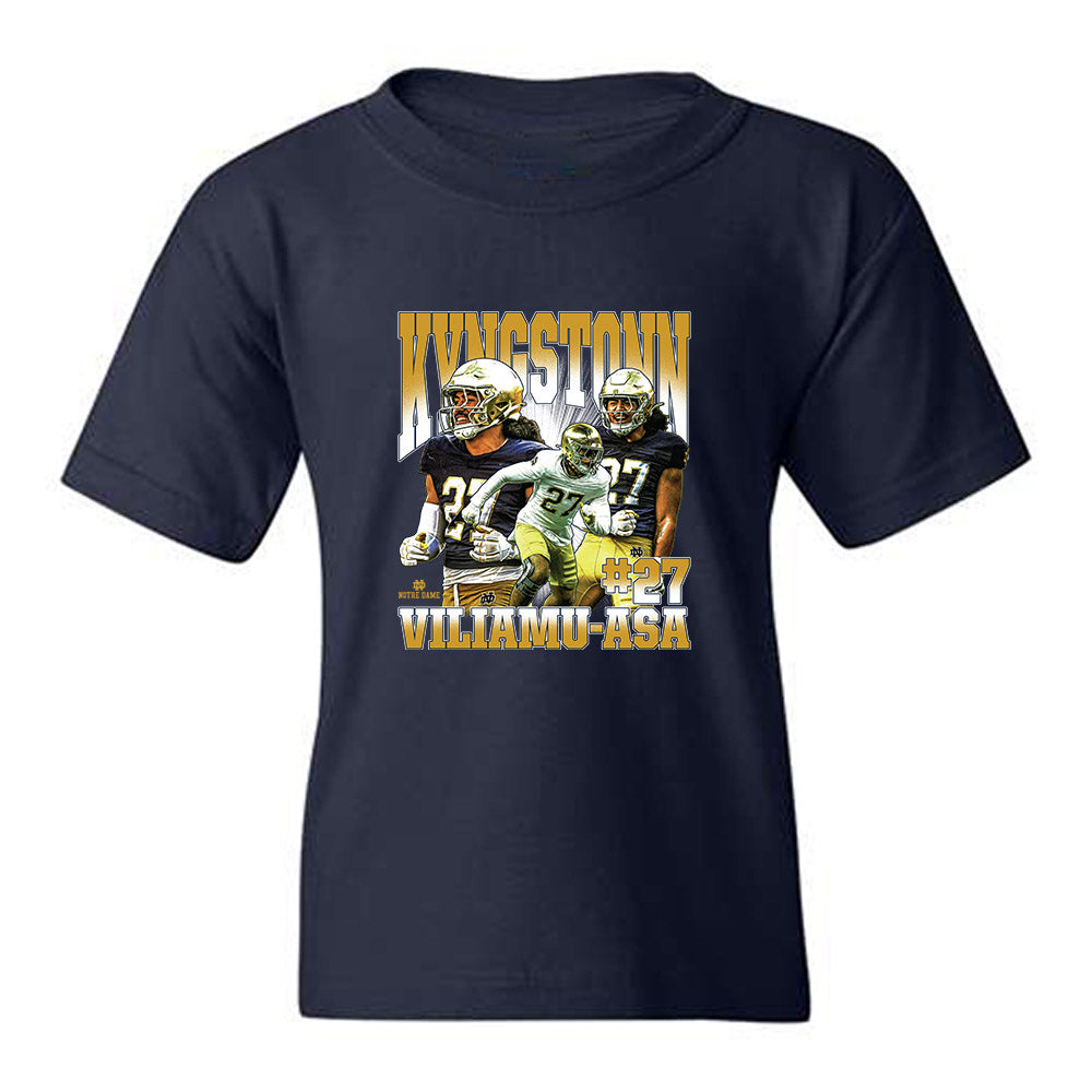 Notre Dame - NCAA Football : Kyngstonn Viliamu-Asa - Collage Youth T-Shirt-0