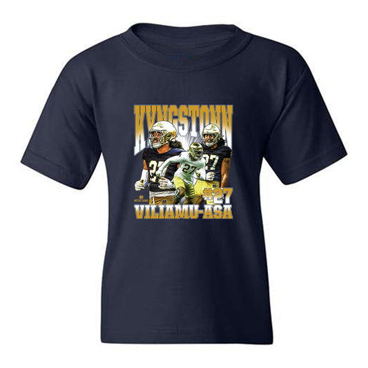 Notre Dame - NCAA Football : Kyngstonn Viliamu-Asa - Collage Youth T-Shirt-0