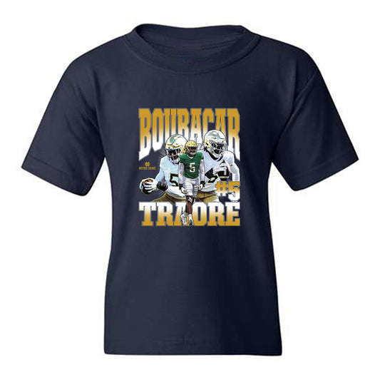 Notre Dame - NCAA Football : Boubacar Traore - Collage Youth T-Shirt-0