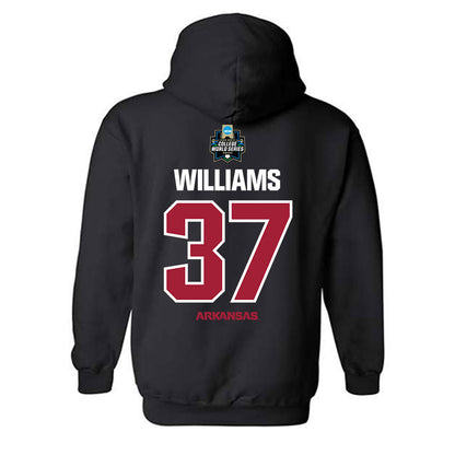 Arkansas - NCAA Baseball : Luke Williams - NCAA® World Series Classic Shersey Hooded Sweatshirt-1