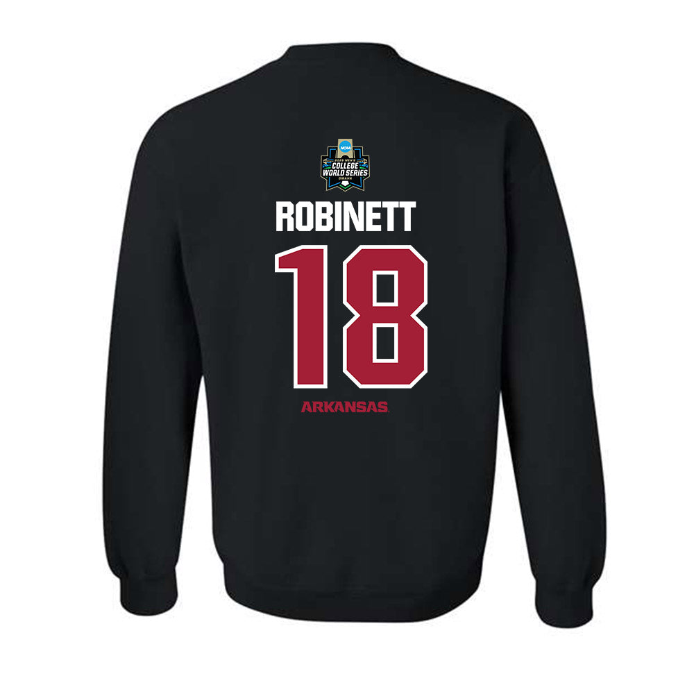 Arkansas - NCAA Baseball : Reese Robinett - NCAA® World Series Classic Shersey Crewneck Sweatshirt-1