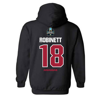 Arkansas - NCAA Baseball : Reese Robinett - NCAA® World Series Classic Shersey Hooded Sweatshirt-1