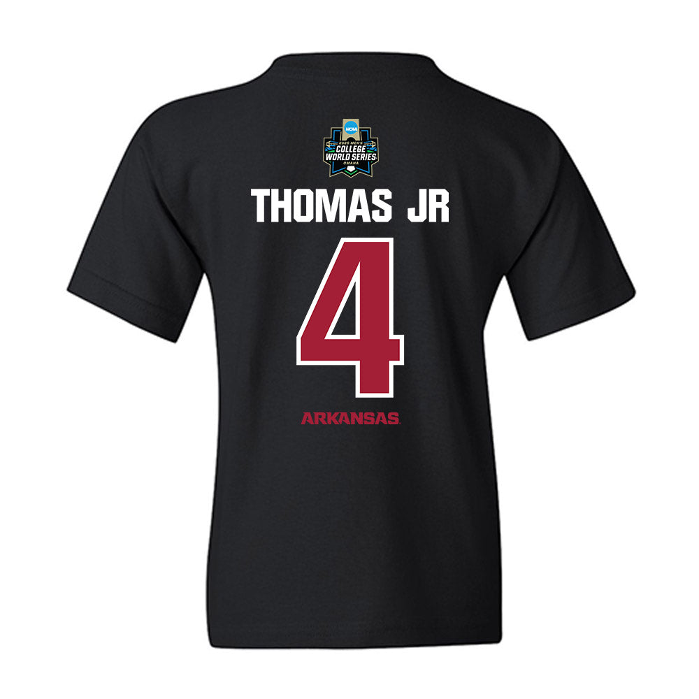 Arkansas - NCAA Baseball : Justin Thomas jr - NCAA® World Series Classic Shersey Youth T-Shirt-1