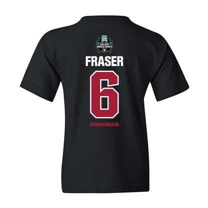 Arkansas - NCAA Baseball : Gabe Fraser - NCAA® World Series Classic Shersey Youth T-Shirt-1