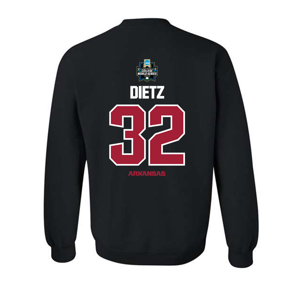 Arkansas - NCAA Baseball : Hunter Dietz - NCAA® World Series Classic Shersey Crewneck Sweatshirt-1