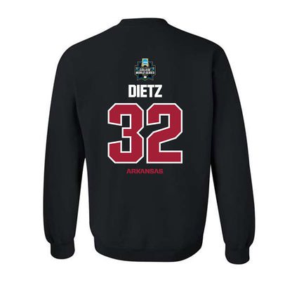 Arkansas - NCAA Baseball : Hunter Dietz - NCAA® World Series Classic Shersey Crewneck Sweatshirt-1
