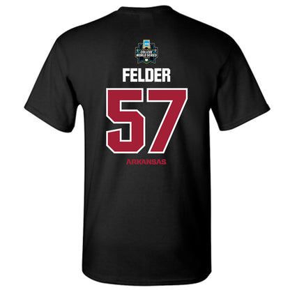Arkansas - NCAA Baseball : Ross Felder - NCAA® World Series Classic Shersey T-Shirt-1