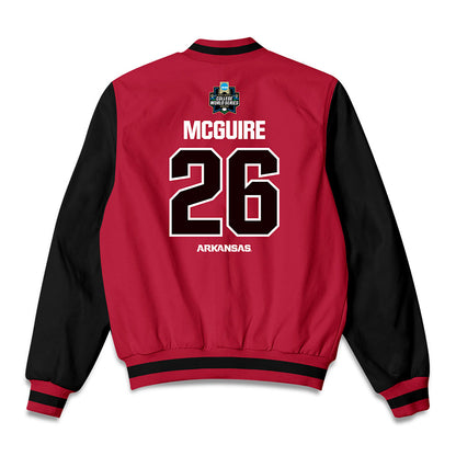Arkansas - NCAA Baseball : Tate McGuire - Bomber Jacket-1