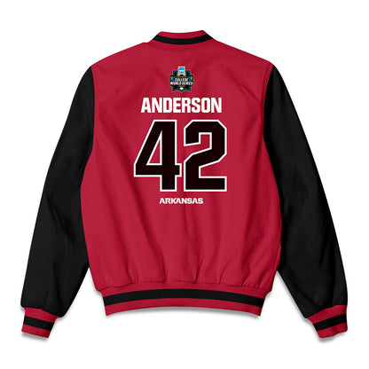 Arkansas - NCAA Baseball : Michael Anderson - Bomber Jacket-1